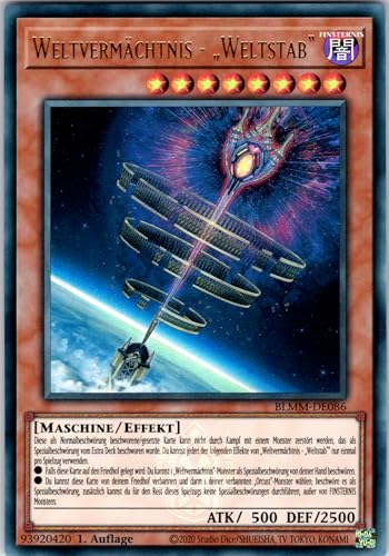 Weltvermächtnis - „Weltstab“ - BLMM-DE086 - Ultra Rare - 1. Auflage - Deutsch - Yugioh - Battles of Legend: Monster Mayhem - mit RC-Fieldcenter von RC