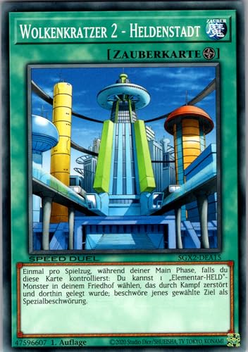 Wolkenkratzer 2 - Heldenstadt - SGX2-DEA15 - Common - 1. Auflage - Deutsch - Yugioh - Speed Duel GX: Midterm Paradox - mit RC-Fieldcenter von RC