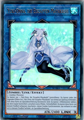 Yuki-Onna, die Eiszapfen-Mayakashi - MAMA-DE014 - Ultra Rare - 1. Auflage - Deutsch - Yugioh - Magnificent Mavens - mit RC-Fieldcenter von RC