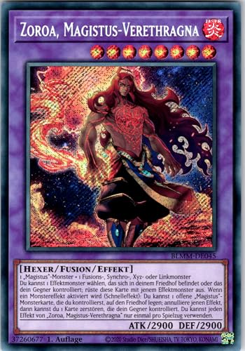 Zoroa, Magistus-Verethragna - BLMM-DE045 - Secret Rare - 1. Auflage - Deutsch - Yugioh - Battles of Legend: Monster Mayhem - mit RC-Fieldcenter von RC