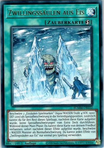 Zwillingssäulen aus EIS - BLMM-DE032 - Ultra Rare - 1. Auflage - Deutsch - Yugioh - Battles of Legend: Monster Mayhem - mit RC-Fieldcenter von RC