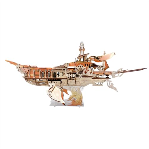 3D Holz Walschiff Puzzle, 3D Steampunk Mechanisches Boot DIY Montage Modell, Kreative Desktop Display für Kunstbegeisterte (472 Teile) von RCARTOYRTR