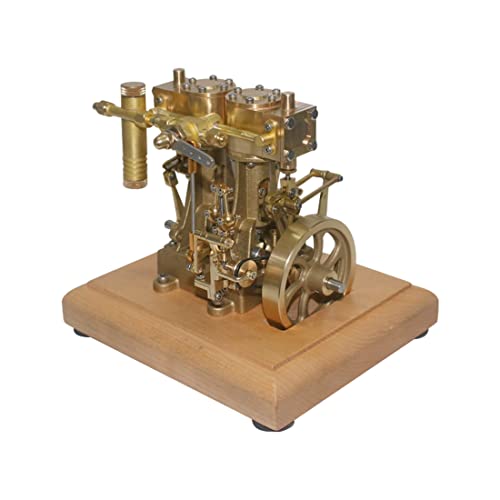 Dampfmaschinen-Modell, 3,7 cc, Mini-Retro, vertikal, Doppelzylinder, Hubkolben-Modell mit Geschwindigkeitsreduzierung, Physikalisches Bildungsset Dampfmaschinen-Modell, 3,7 cc, Mini-Retro, vertikal, Doppelzylinder, Hubkolben-Modell mit Geschwindigkeitsreduzierung, Physikalisches Bildungsset von RCARTOYRTR