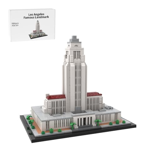 MOC-211470 1:800 Architektur City Rathaus Los Angeles Skylines Baukasten, Wahrzeichen Gebäude Haus Klemmbausteine, Home und Büro-Deko & Home und Büro-Deko für Erwachsene - 984 Stück von RCARTOYRTR