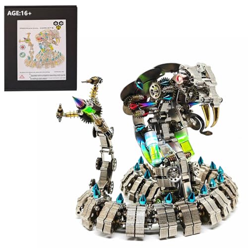 Mechanische 3D-Metall-Puzzles, realistische Brille König Kobra Schlange DIY Montage Modellbausatz, kreatives Desktop-Ornament für Kunstbegeisterte (1000 + PCS) von RCARTOYRTR
