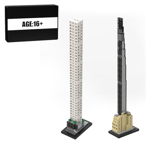 Milliardäre Superhochhäuser Architektur Skylines Baukasten, 1:1250 Weltberühmtes Wahrzeichen Gebäude Haus Klemmbausteine, Home und Büro-Deko & Modular Building Geschenk - 800+ Teile von RCARTOYRTR