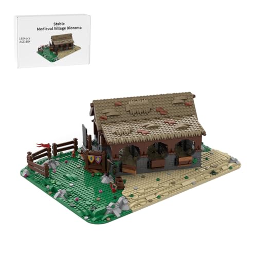 Mittelalterliches Dorf Modellbausatz, Architektur Haus Klemmbausteine Entworfen von Mikey_Brickalloti, Home und Büro-Deko & Modular Building Geschenk für Erwachsene von RCARTOYRTR