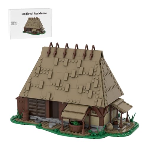 Mittelalterliches Dorf Wohnung Haus Klemmbausteine, 1092 Stück Häuser Gebäude Modellbausatz, Home und Büro-Deko & Modular Building Geschenk für Erwachsene von RCARTOYRTR