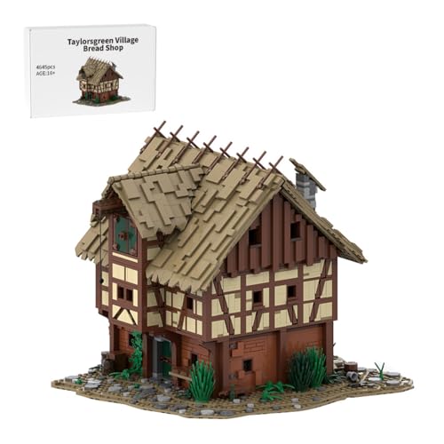 Mittelalterliches Taylorsgreen Dorf Bäckerei Baukasten, 4645 Stück Straßenszene Store Architektur Modellbausatz, Home und Büro-Deko & Modular Building Geschenk für Erwachsene Mittelalterliches Taylorsgreen Dorf Bäckerei Baukasten, 4645 Stück Straßenszene Store Architektur Modellbausatz, Home und Büro-Deko & Modular Building Geschenk für Erwachsene von RCARTOYRTR