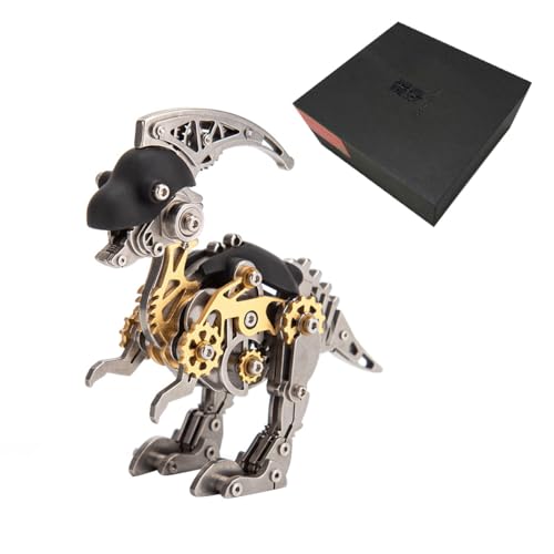 RCARTOYRTR 3D Metall Dinosaurier Puzzles, 3D Metall Mechanische Parasaurolophus Modell Montage Kit, Sammlerstück Display Modell für Dinosaurier Enthusiasten - 160 Teile von RCARTOYRTR