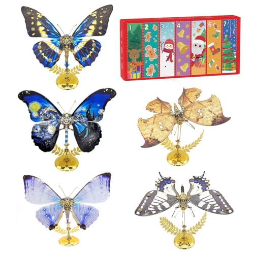 RCARTOYRTR 3D Metall Mechanischer Schmetterling Montage Modellbausatz mit Basis, Sammlerstück Display Modell für Kunstbegeisterte (5/500+PCS) von RCARTOYRTR