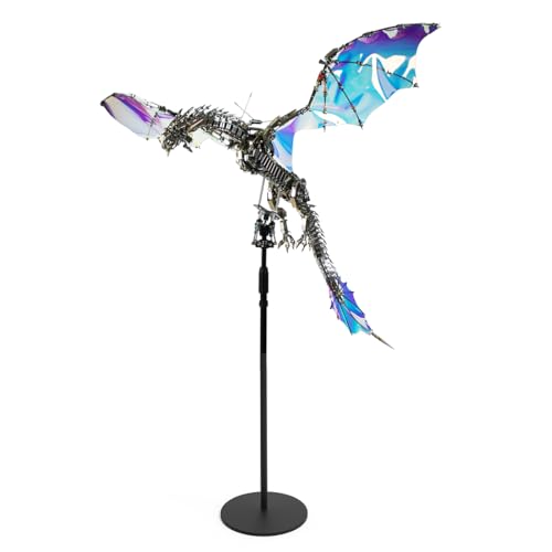 RCARTOYRTR 3D Metallpuzzle Mechanischer Blutrünstiger Aurora-Drache Modellbausatz mit Metallständer - Ideal für Heim- und Bürodekor, für Hobbyisten und Sammler - 3000+ Teile von RCARTOYRTR