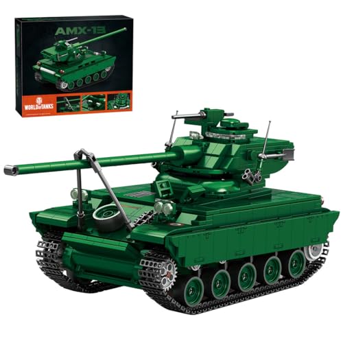 RCARTOYRTR AMX-13 Militär Kampfpanzer Klemmbausteine, 1:28 Militärfahrzeug Bausteinset, Panzer Baustein-Spielzeug und Geschenk für Erwachsene - 1037 Teile von RCARTOYRTR