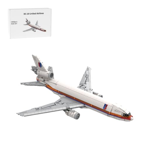 RCARTOYRTR American Airlines Dreistrahlflugzeug Klemmbausteine, 1908 Stück Passagierflugzeug Bauklötze, Home und Büro-Deko & Modular Building Geschenk für Erwachsene von RCARTOYRTR