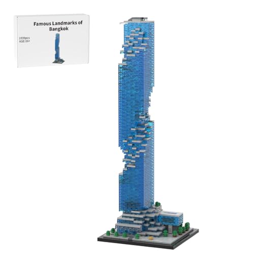 RCARTOYRTR Bangkok Architektur Skylines Baukasten, 1/800 Weltberühmtes Gebäude Haus Klemmbausteine Entworfen von SPBrix, Modular Building Geschenk für Erwachsene - 1839 Teile MOC- 174819 von RCARTOYRTR