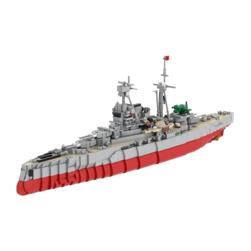 RCARTOYRTR Britische Königsfamilie Marine Super Schlachtschiff Klemmbausteine, WWII Groß Militär Kriegsschiff Bausatz, Home und Büro-Deko und Geschenkbauset für Militärbegeisterte- 1680 Telie von RCARTOYRTR