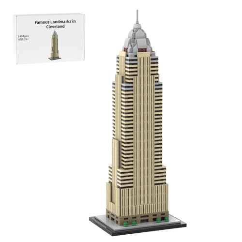 RCARTOYRTR Cleveland Wolkenkratzer Architektur Baukasten, 1:800 Weltberühmtes Gebäude Haus Klemmbausteine Entworfen von SPBrix, Modular Building Geschenk für Erwachsene - 1494 Teile MOC-172359 von RCARTOYRTR