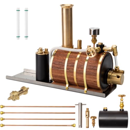 RCARTOYRTR Dampfmaschinen-Modellbausatz, 200 ml Dampfkessel-Modellschiffe, Bausätze für Einzel-/Doppel-/Dreifach-Zylinder, Physikalische Bildungs-Set, Geschenk für Erwachsene von RCARTOYRTR