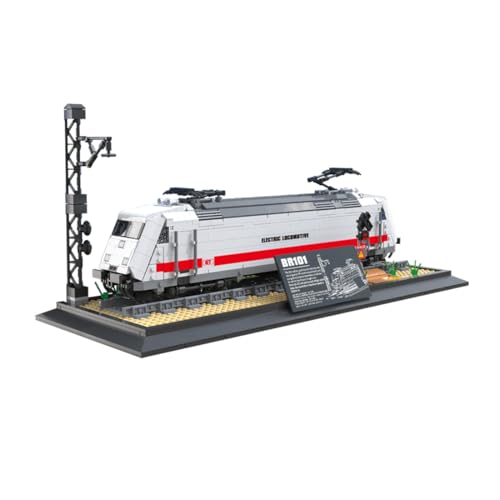 RCARTOYRTR Deutsch BR-101 Elektrische Lokomotive Klemmbausteine, Zug Bausteine mit Eisenbahn Schienen, Eisenbahn-Spielzeug und Geschenk für Erwachsene - 1928 Telie von RCARTOYRTR