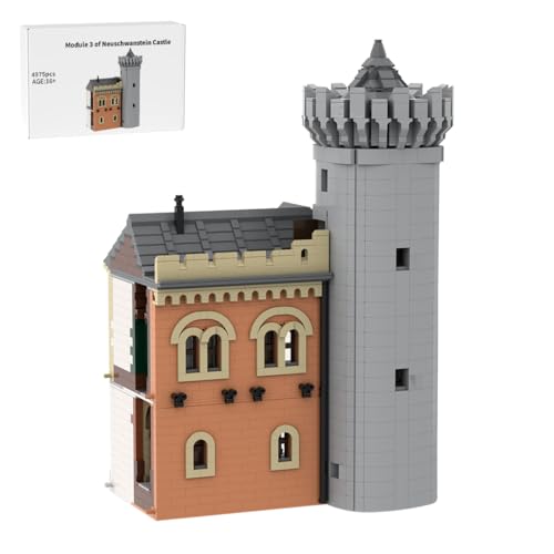 RCARTOYRTR Deutschland Schloss Neuschwanstein Klemmbausteinen, Weltarchitektur-Modellbaukasten, Geschenk und Spielzeug für Erwachsene - 4975 Teile (Torhaus Rechts Modul 3) von RCARTOYRTR