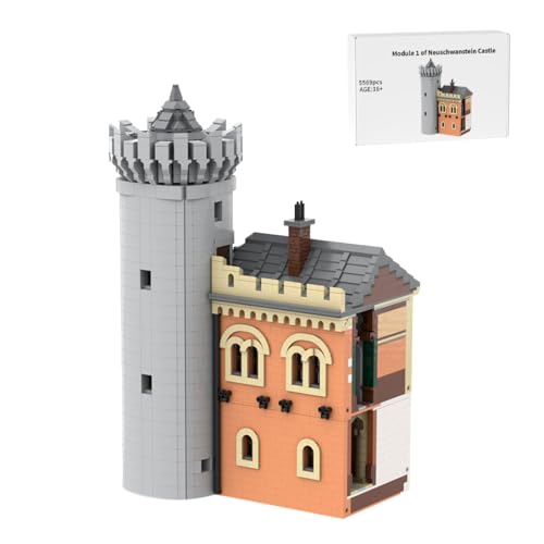 RCARTOYRTR Deutschland Schloss Neuschwanstein Klemmbausteinen, Weltarchitektur-Modellbaukasten, Geschenk und Spielzeug für Erwachsene - 5569 Teile (Torhaus Links Modul 1) von RCARTOYRTR