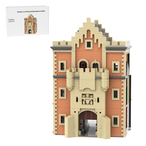 RCARTOYRTR Deutschland Schloss Neuschwanstein Klemmbausteinen, Weltarchitektur-Modellbaukasten, Geschenk und Spielzeug für Erwachsene - 6768 Teile (Torhaus Middle Modul 2) von RCARTOYRTR