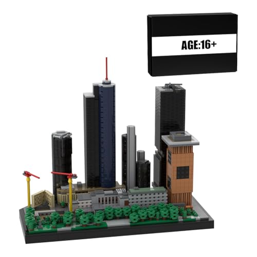 RCARTOYRTR Frankfurt Neue Mainzer Architektur Deutschland Skylines Baukasten, 1:875 Gebäude Haus Klemmbausteine, Modular Building Geschenk für Erwachsene - 3516 Teile (Modul 2) von RCARTOYRTR