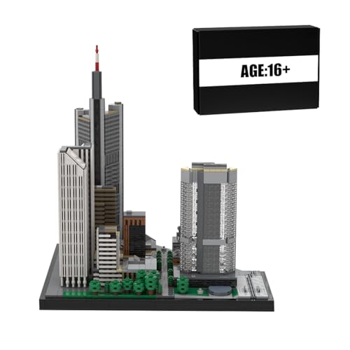 RCARTOYRTR Frankfurt Neue Mainzer Architektur Deutschland Skylines Baukasten, 1:875 Gebäude Haus Klemmbausteine, Modular Building Geschenk für Erwachsene - 4057 Teile (Modul 1) von RCARTOYRTR