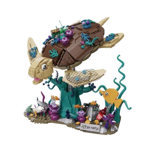RCARTOYRTR Große Schildkröte Tier Bauspielzeug Set, 1271 Stück Meeresbewohner Klemmbausteine, Home und Büro-Deko & Modular Building Geschenk für Erwachsene von RCARTOYRTR