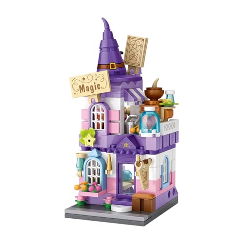 RCARTOYRTR Halloween Zauberei Haus Burg Klemmbausteine, 304 Stück DIY Schloss Gebäude Bausteine, Modellbausatz zum Sammeln für Erwachsene & Home und Büro-Deko von RCARTOYRTR