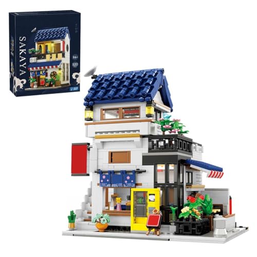 RCARTOYRTR Japanisches Izakaya Shop Klemmbausteine, 1130 Teile Straßenszene Haus Bausatz, Kreatives Modular Building Spielzeug und Geschenk für Erwachsene Jugendliche von RCARTOYRTR