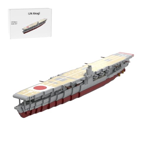 RCARTOYRTR Kaiserliches Japan Akagi Schiffe Flugzeugträger Klemmbausteine, 1:485 WWII Militär Kriegsschiff Bausatz, Marine-Schlachtschiff Modell Deko und Geschenkbauset für Erwachsene - 1503 Teile RCARTOYRTR Kaiserliches Japan Akagi Schiffe Flugzeugträger Klemmbausteine, 1:485 WWII Militär Kriegsschiff Bausatz, Marine-Schlachtschiff Modell Deko und Geschenkbauset für Erwachsene - 1503 Teile von RCARTOYRTR
