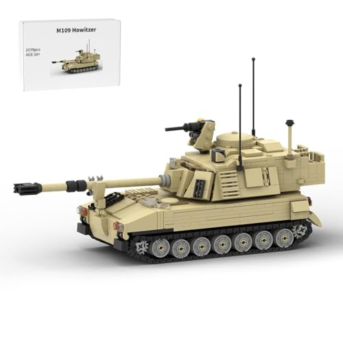 RCARTOYRTR M-109 Paladin Militär Kampfpanzer Klemmbausteine, 1:35 Hauptkampfpanzer Bausteinset, Panzer Baustein-Spielzeug und Geschenk für Erwachsene - 1079 Teile RCARTOYRTR M-109 Paladin Militär Kampfpanzer Klemmbausteine, 1:35 Hauptkampfpanzer Bausteinset, Panzer Baustein-Spielzeug und Geschenk für Erwachsene - 1079 Teile von RCARTOYRTR