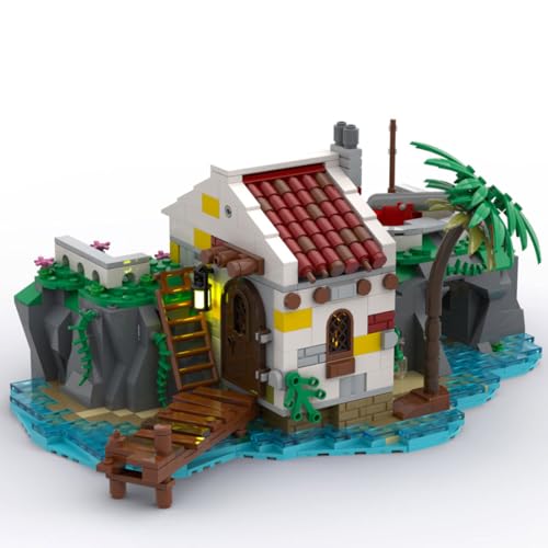 RCARTOYRTR MOC-90994 Piraten Serie Aussenposten Klemmbausteine mit eine Insel und eine Höhle, Burg Piratenfestung Bausatz Set, Home und Büro-Deko & Modular Building Geschenk für Erwachsene RCARTOYRTR MOC-90994 Piraten Serie Aussenposten Klemmbausteine mit eine Insel und eine Höhle, Burg Piratenfestung Bausatz Set, Home und Büro-Deko & Modular Building Geschenk für Erwachsene von RCARTOYRTR