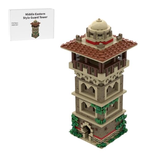RCARTOYRTR Medieval Nahöstlicher Stil Wachturm Klemmbausteine, 2027 Teile Architektur Haus Bausteine Entworfen von magurean.Paul, Home Deko & Modular Building Geschenk für Erwachsene von RCARTOYRTR