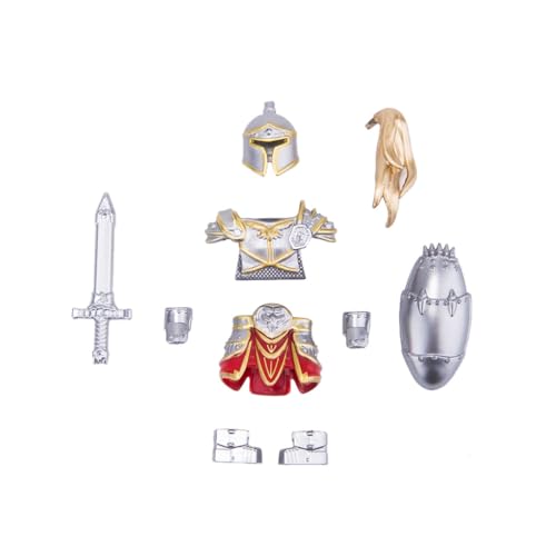 RCARTOYRTR Mittelalterlich Ritter Rüstung Schild Waffen Bausteine Set, Militär Bauklötze Spielzeug Set, Modular Building Geschenk für Erwachsene - 10 Stück von RCARTOYRTR
