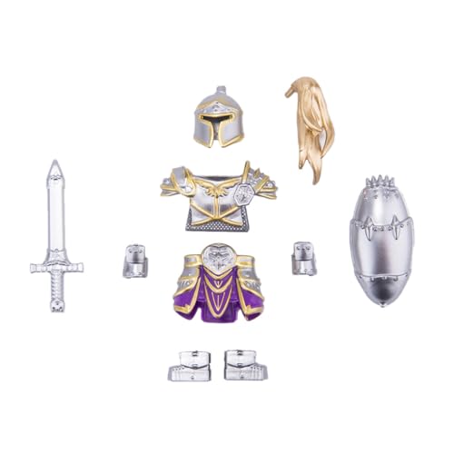 RCARTOYRTR Mittelalterlich Ritter Rüstung Schild Waffen Bausteine Set, Militär Bauklötze Spielzeug Set, Modular Building Geschenk für Erwachsene - 10 Stück von RCARTOYRTR