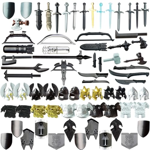 RCARTOYRTR Mittelalterliche Antikes Rom/Griechisch Stil Waffen Militär Bausteine Set, DIY Militär Bauklötze Spielzeug Set, Modular Building Geschenk für Erwachsene - 80 Stück RCARTOYRTR Mittelalterliche Antikes Rom/Griechisch Stil Waffen Militär Bausteine Set, DIY Militär Bauklötze Spielzeug Set, Modular Building Geschenk für Erwachsene - 80 Stück von RCARTOYRTR