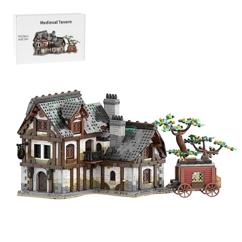 RCARTOYRTR Mittelalterliche Architektur Taverne Klemmbausteine, 3422 Stück Häuser Bausteine, Kreatives Modular Building Spielzeug und Geschenk für Erwachsene Jugendliche MOC-177601 von RCARTOYRTR