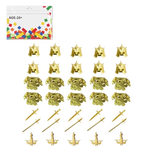 RCARTOYRTR Mittelalterliche Rüstung Ritter Militär Waffen Bausteine Set, Militär Bauklötze Spielzeug Set, Modular Building Geschenk für Erwachsene - 35 Stück von RCARTOYRTR