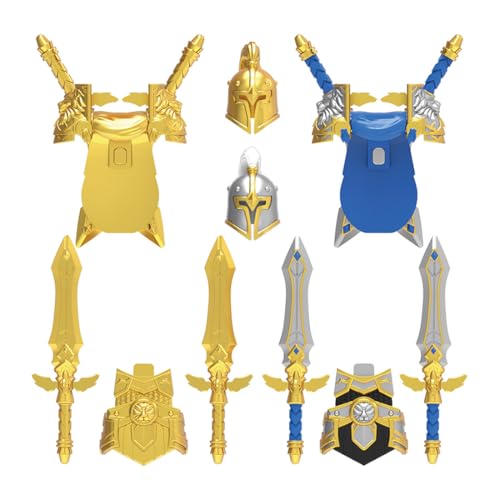 RCARTOYRTR Mittelalterliche Truppen Ritter Waffen Bausteine Set, Militär Bauklötze Set, Modular Building Geschenk für Erwachsene von RCARTOYRTR