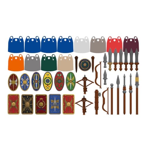 RCARTOYRTR Mittelalterliche Truppen Ritter Waffen Bausteine Set, Militär Bauklötze Set, Modular Building Geschenk für Erwachsene von RCARTOYRTR