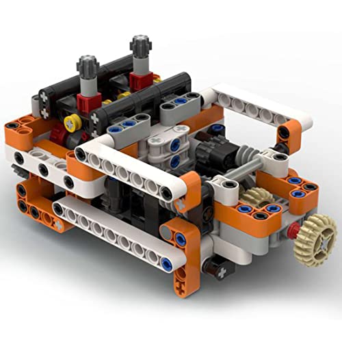 RCARTOYRTR Motor Modell Klemmbausteine, 8-Gang-Getriebe Motor Bausteine Modell mit 2 Hebeln Entworfen von TechnicBrickPower, Engine Bausteine Spielzeug und Geschenke für Erwachsene - 268+ Teile von RCARTOYRTR
