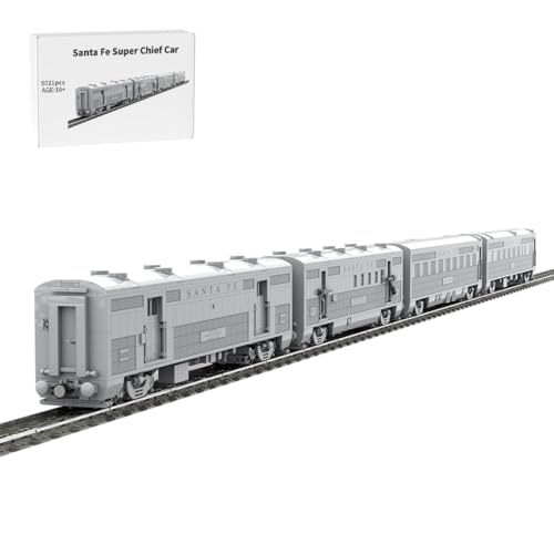 RCARTOYRTR Santa Fe Super Chief Personenzug, Zug Bausteine mit Eisenbahn Schienen Entworfen von Langemat, Eisenbahn-Spielzeug und Geschenk für Erwachsene - 5021 Telie RCARTOYRTR Santa Fe Super Chief Personenzug, Zug Bausteine mit Eisenbahn Schienen Entworfen von Langemat, Eisenbahn-Spielzeug und Geschenk für Erwachsene - 5021 Telie von RCARTOYRTR