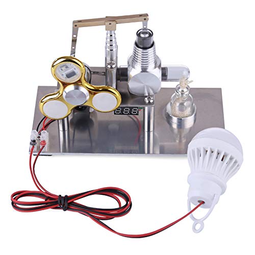 RCARTOYRTR Stirling Engine Generator Modell, Balance Heißluft Stirling Motor Kits mit Leuchtkreisel, Spannungsmesser und LED Birne, Wissenschaft Experiment Lernspielzeug von RCARTOYRTR