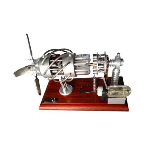 RCARTOYRTR Stirlingmotor-Modell, 16-Zylinder-Schlagplatte, Butan-betriebenes Quarzglas, Heißluft-Stirlingmotor-Kits, wissenschaftliches Experiment, Lernspielzeug von RCARTOYRTR