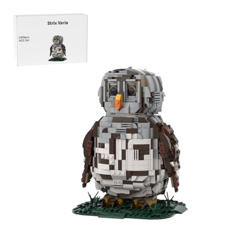 RCARTOYRTR Strix Varia Vogel Kleine Bausteine Set, Pädagogisches Baukasten Tier-Spielzeug, Vogel-Modell fürs Wohnzimmer oder BüRo, VöGel Modellbausatz für Erwachsene - 1499 Teile MOC-210240 von RCARTOYRTR