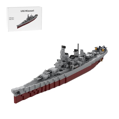 RCARTOYRTR USS Missouri Schiffe Flugzeugträger Klemmbausteine, 1:485 WWII Militär Kriegsschiff Bausatz, Marine-Schlachtschiff Modell Deko und Geschenkbauset für Erwachsene - 1591 Teile RCARTOYRTR USS Missouri Schiffe Flugzeugträger Klemmbausteine, 1:485 WWII Militär Kriegsschiff Bausatz, Marine-Schlachtschiff Modell Deko und Geschenkbauset für Erwachsene - 1591 Teile von RCARTOYRTR