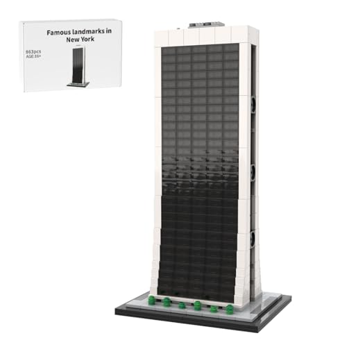 RCARTOYRTR Wahrzeichen Architektur New York Skylines Baukasten, 1:800 Weltberühmtes Gebäude Haus Klemmbausteine Entworfen von SPBrix, Modular Building Geschenk für Erwachsene -863 Teile MOC- 174824 von RCARTOYRTR