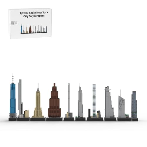 RCARTOYRTR Wolkenkratzer Architektur New York Skylines Baukasten, 1:2000 Weltberühmtes Gebäude Haus Klemmbausteine, Modular Building Geschenk für Erwachsene - 2067 Teile RCARTOYRTR Wolkenkratzer Architektur New York Skylines Baukasten, 1:2000 Weltberühmtes Gebäude Haus Klemmbausteine, Modular Building Geschenk für Erwachsene - 2067 Teile von RCARTOYRTR